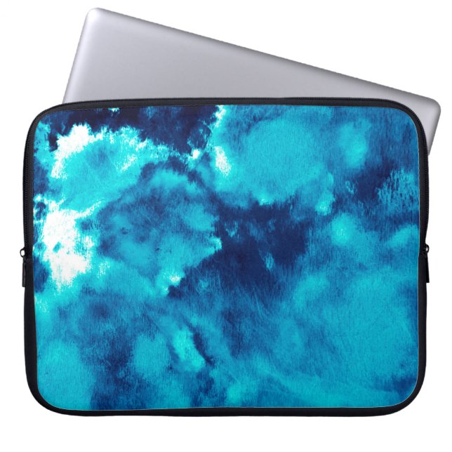 Blue Phantom Mode Mönster Dirty Plash Watercol Laptop Fodral (Framsidan)