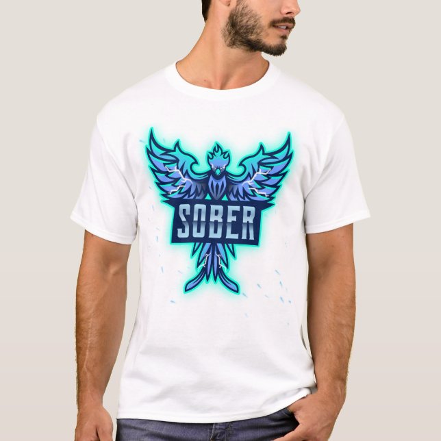 Blue Phoenix of Sobriety T Shirt (Framsida)
