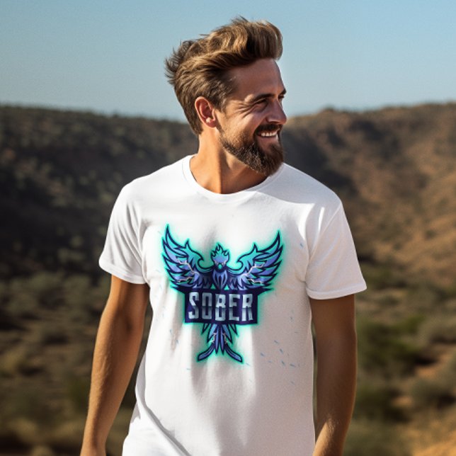 Blue Phoenix of Sobriety T Shirt (Skapare uppladdad)