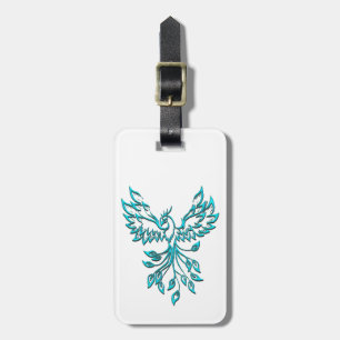 Blue Phoenix Rises on White Bagagebricka