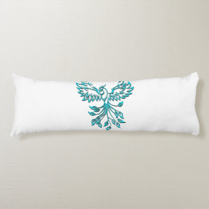 Blue Phoenix Rises on White Kroppskudde