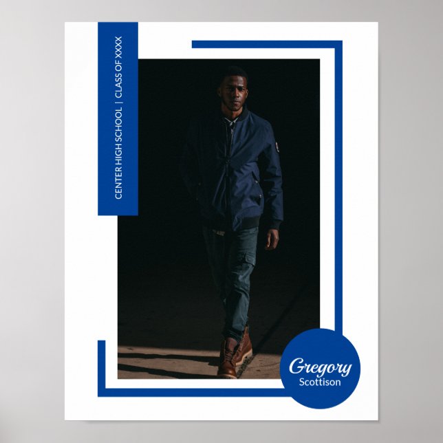 Blue Photo Modern Studenten Poster (Framsidan)