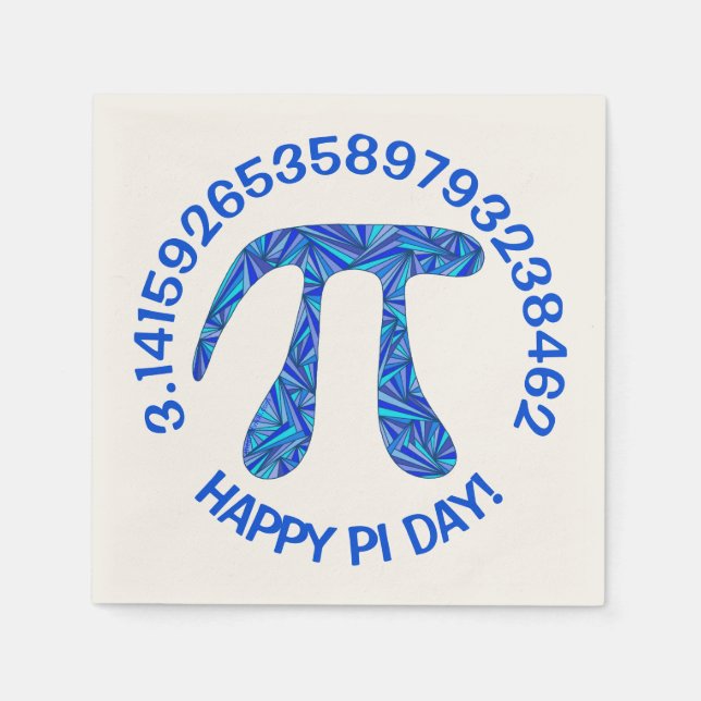 Blue Pi Symbol Math Geek Festive Lycklig Pi Day Pappersservett (Framsidan)