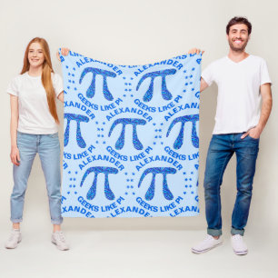 Blue Pi Symbol Math Geek Home Dorm Geeks som Pi Fleecefilt