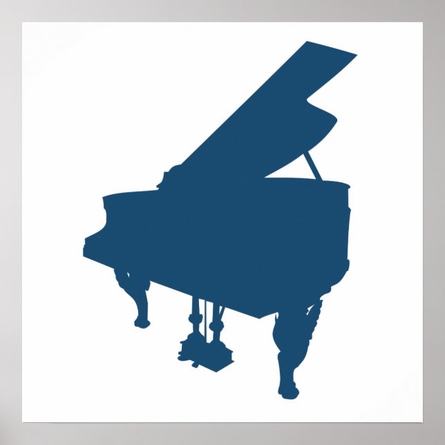 Blue Piano Silhouette Poster (Framsidan)
