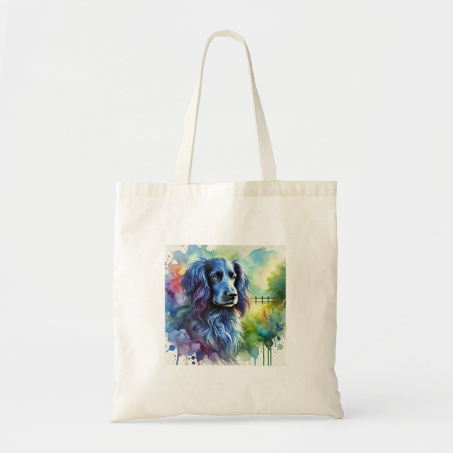 Blue Picardy Spaniel 260624AREF101 - Watercolor Tygkasse (Framsidan)
