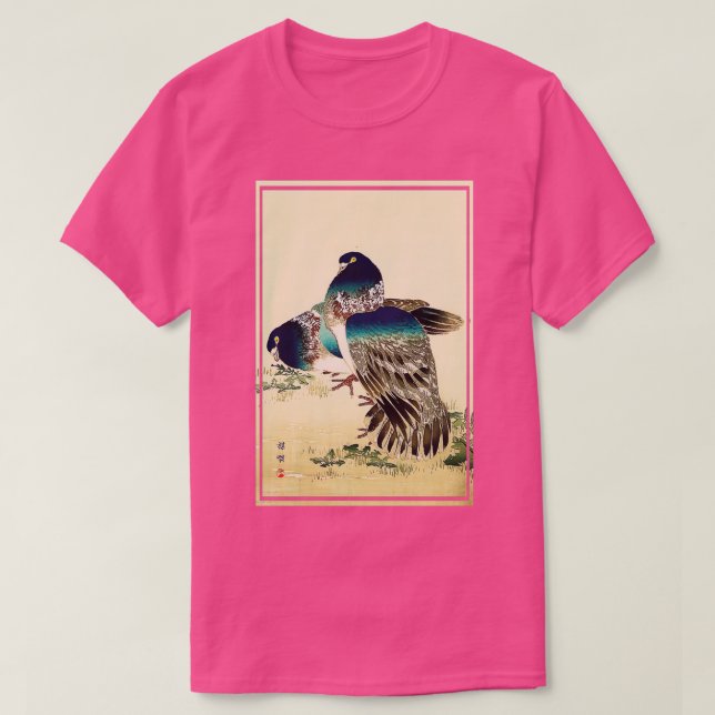 Blue Pigeons av Kono Bairei T Shirt (Design framsida)