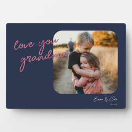 Blue Pink 1-Photo Love You Custom Script Photo