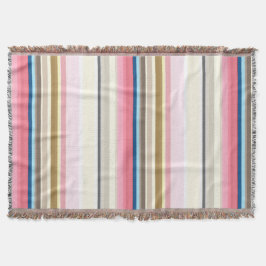 Blue, pink, almond and coffee stripes filt