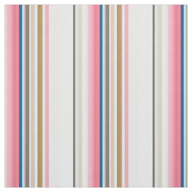 Blue, pink, almond and coffee stripes tyg (Provkarta)