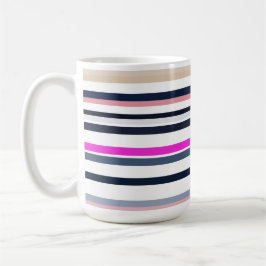 Blue Pink and Sand Stripes Kaffemugg