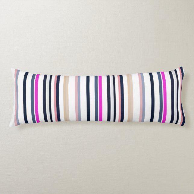 Blue Pink and Sand Stripes Kroppskudde (Framsidan)