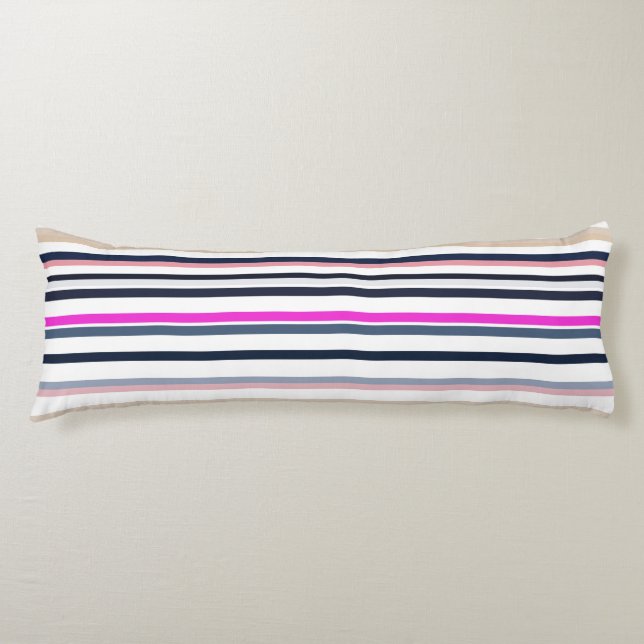 Blue Pink and Sand Stripes Kroppskudde (Framsidan)