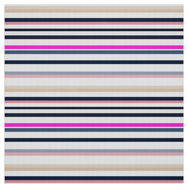 Blue Pink and Sand Stripes Tyg (Provkarta)