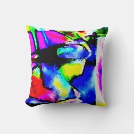 Blue Pink Black Yellow Green Abstract Art Motif Kudde