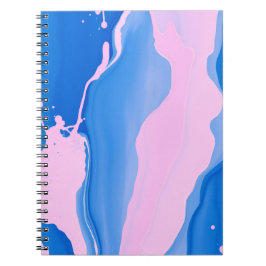 Blue & Pink Fluid Abstract  Anteckningsbok