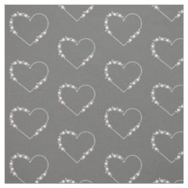 Blue & Pink Minimalist Floral Heart on Grey Tyg