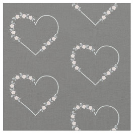 Blue & Pink Minimalist Floral Heart on Grey Tyg