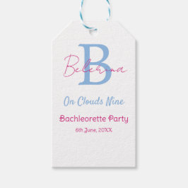 blue pink on clouds nine monogram bachelorette par presentetikett