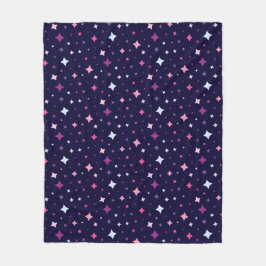 Blue Pink Purple Stars Cosmic Space Night Sky. Fleecefilt