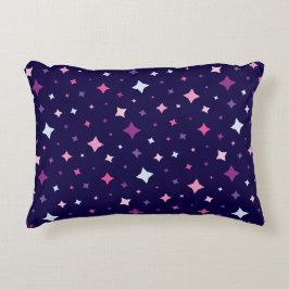 Blue Pink Purple Stars Cosmic Space Night Sky. Prydnadskudde