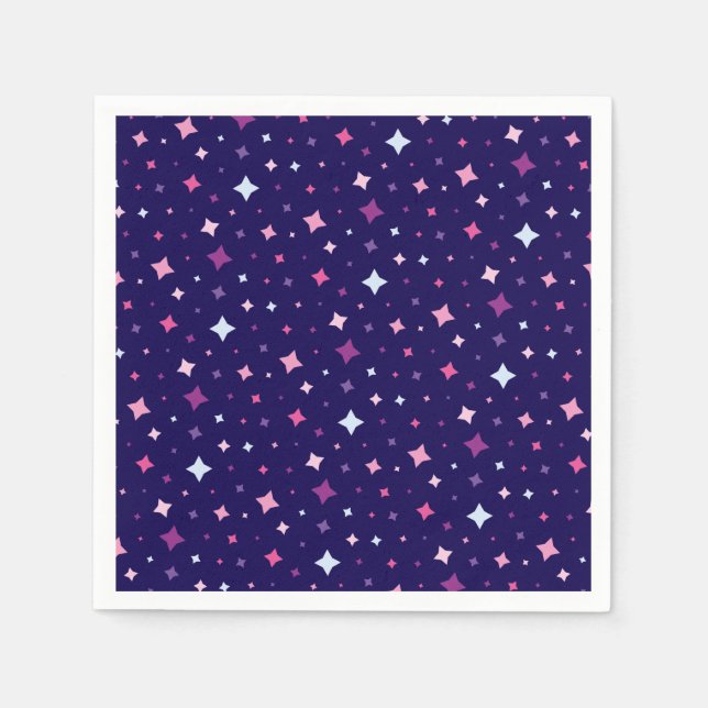 Blue Pink Purple Stars Cosmic Space. Pappersservett (Framsidan)