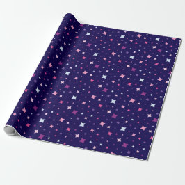 Blue Pink Purple Stars Cosmic Space. Presentpapper