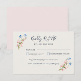 Blue Pink Wildflowers Response Card OSA Kort
