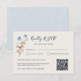 Blue Pink Wildflowers Response Card OSA Kort