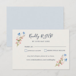 Blue Pink Wildflowers Response Card OSA Kort