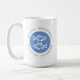 Blue Pisces Logotyp Zodiac Stjärntecken Astrology Kaffemugg