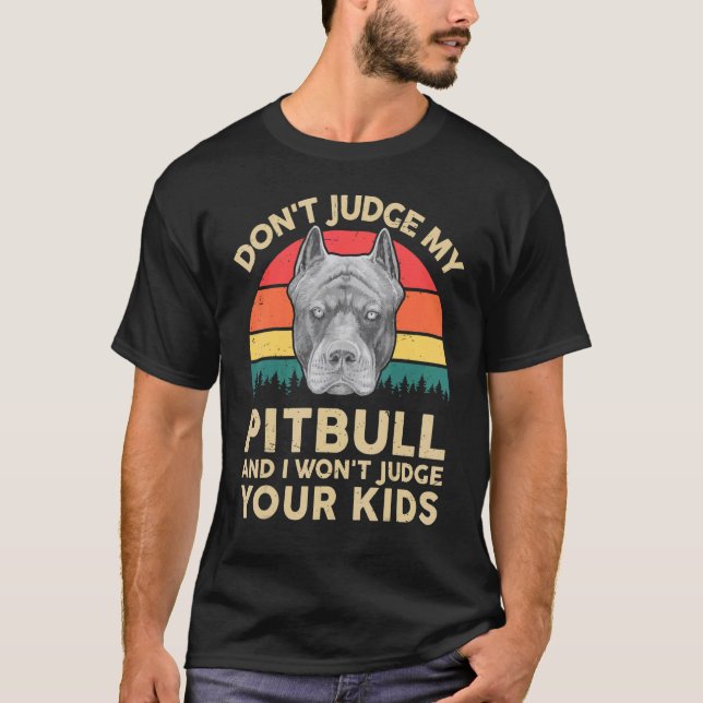 Blue Pitbull domaren My Pitbull American Pitbul T Shirt (Framsida)