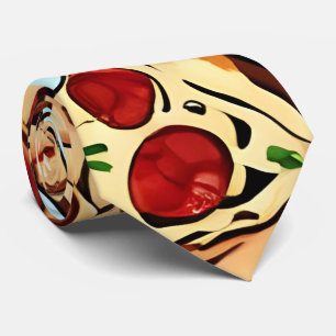 Blue Pizza Slice Neck Tie Slips