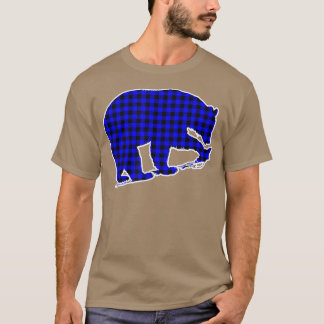Blue Plaid Bear 453 T Shirt