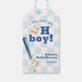 Blue Plaid Little Slugger Baseball Baby Shower  Presentetikett