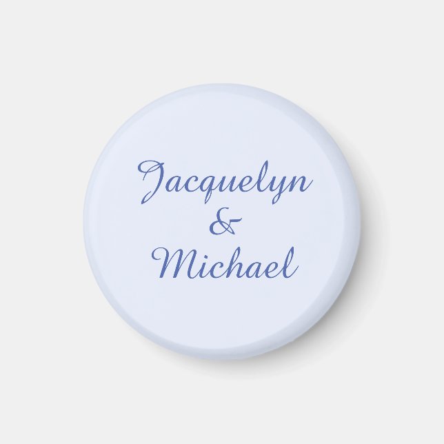 Blue Plain Elegant Modern Calligraphy Namn Magnet (Framsidan)