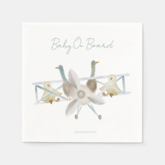 Blue Plane Baby Shower Napkins Pappersservett
