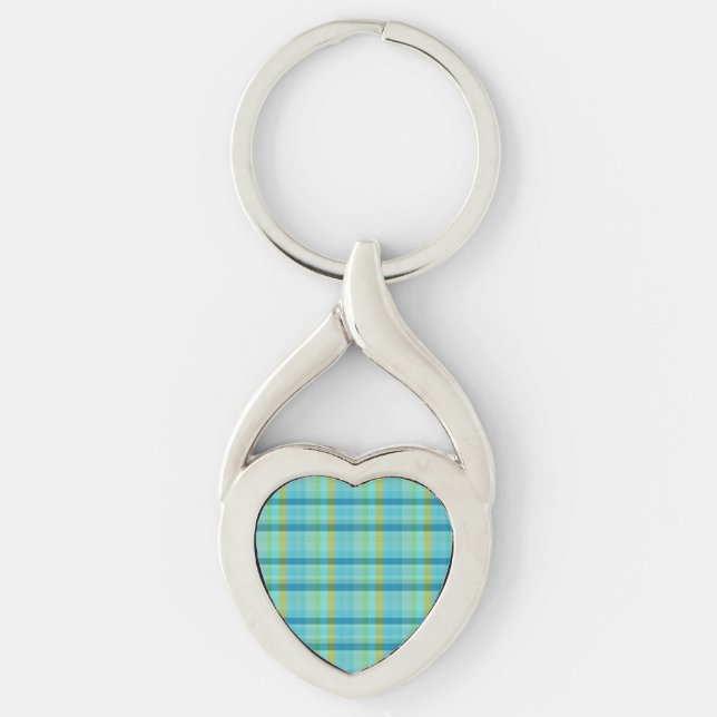 Blue Play av Shirley Taylor Twisted Heart Silverfärgad Nyckelring (Framsidan)
