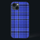 Blue Play Tartan<br><div class="desc">Det här blå iphone case har en upprepande markering / tartan mönster som är lätt texturerad. Det är en smart,  snyggt plaid mönster som kommer att göra ditt mobila utspel.</div>