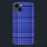 Blue Play Tartan<br><div class="desc">Det här blå iphone case har en upprepande markering / tartan mönster som är lätt texturerad. Det är en smart,  snyggt plaid mönster som kommer att göra ditt mobila utspel.</div>