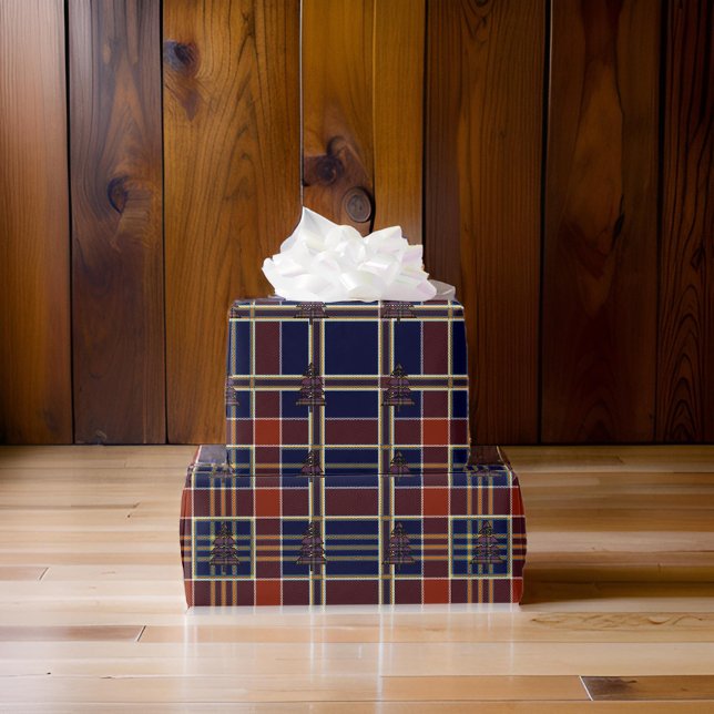Blue Play Tartan Julgran Presentpapper (Skapare uppladdad)