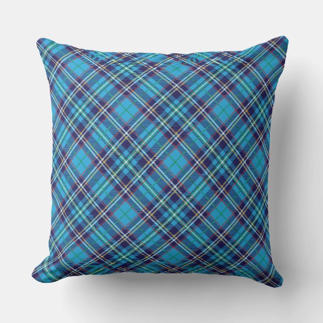 Blue Play Tartan Kudde (Framsida)