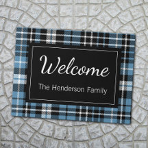Blue Play Välkommen Monogrammed Family Namn Doorma