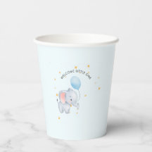 Blue Playful Elephants Baby Shower