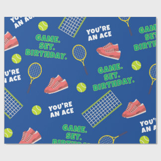Blue Playful tennis Racket Shoes Birthday Gift Presentpapper