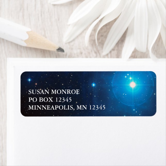 Blue Pleiades Constellation Photo Returadress Etikett (Insitu)