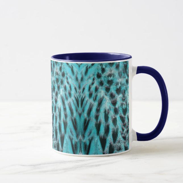 Blue plumage - cool feather design mugg (Höger)