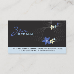 Blue Plumeria Frangipani Flower Chic Ikebana Zen Visitkort