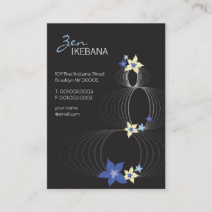 Blue Plumeria Frangipani Flower Chic Ikebana Zen Visitkort