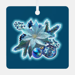 Blue Poinsettia Joy Julgransdekoration